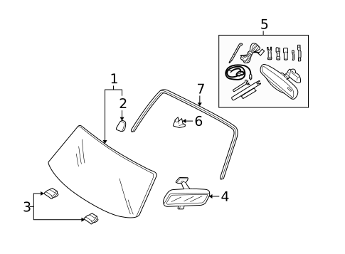 Glass - Windshield for 2012 Ford Escape #0