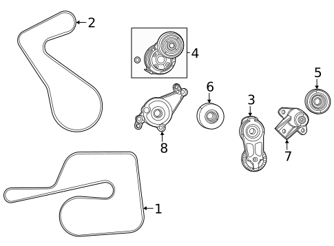 Accessory Drive Belt System Components for 2021 Dodge Durango #0
