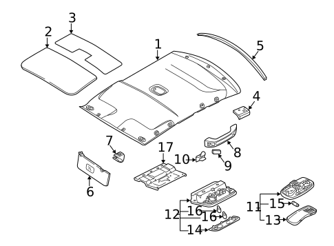 Interior Trim - Roof for 2001 Kia Spectra #0