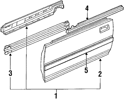 Door & Components for 1991 Acura Integra #0