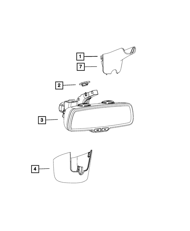 68358111AA - Glass: Inside Rear View Mirror, Export for Mopar Image