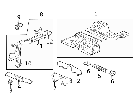 Rear Floor & Rails for 2012 Cadillac CTS #2