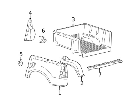 Pick UP Box Components for 2001 Ford Explorer Sport Trac #0