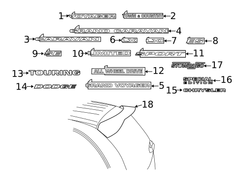 Exterior Trim - Lift Gate for 2001 Dodge Grand Caravan #0