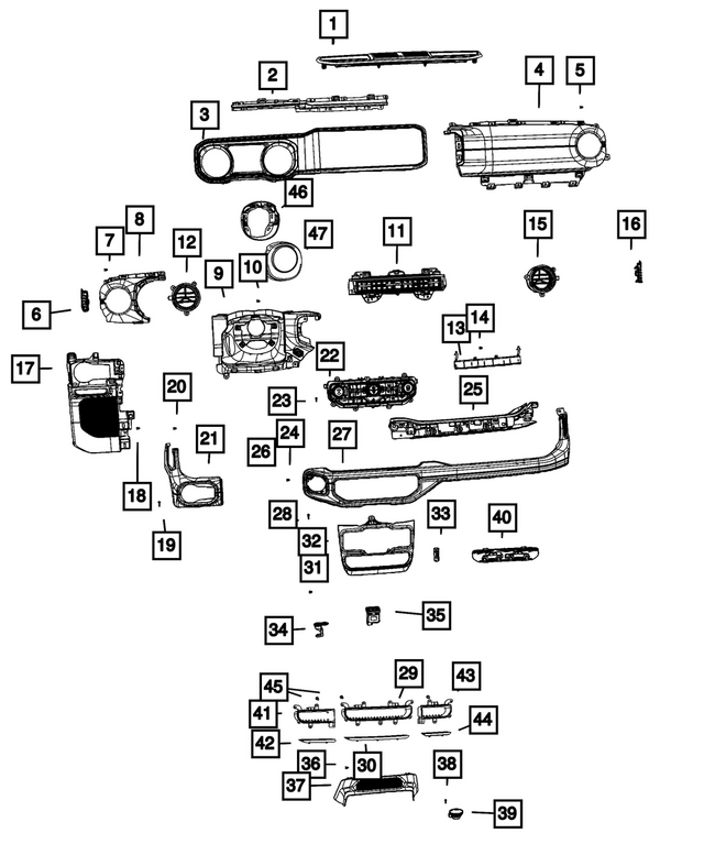 7FT53PS4AB - Interior Trim: Instrument Panel Bezel for Mopar Image image