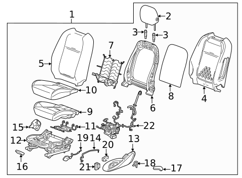Front Seat Components for 2022 Chevrolet Silverado 1500 LTD #10