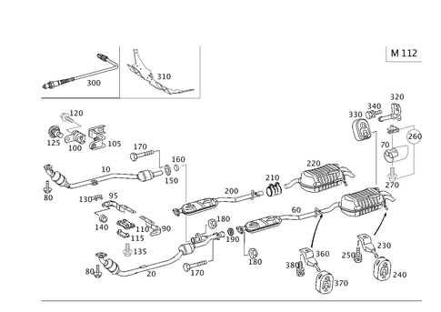 Exhaust System Used on Six-Cylinder Gasoline Vehicles for 2001 Mercedes-Benz C240 #0