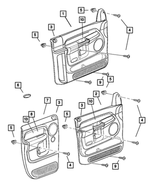 5JV12ZJ3AD - Interior Trim: Front Door Trim Panel, Right for Dodge: Ram 1500, Ram 2500, Ram 3500 Image