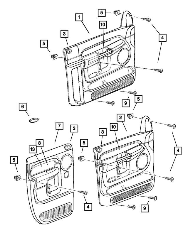 5JV26BD5AE - Interior Trim: Front Door Trim Panel, Right for Mopar Image image