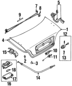 K2AA52610A - Body: Trunk Lid for Kia: Sephia Image