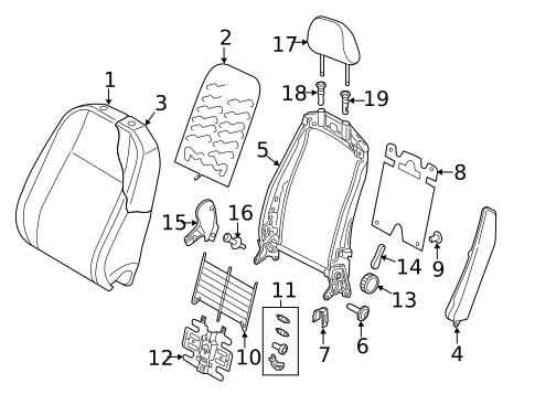 Front Seat Components for 2019 Volkswagen Golf Alltrack #1