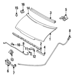 UB3956740 - : 1986-1995 Mazda - Hood Cushion for Mazda: 323, B2000, B2200, B2600, MPV, Protege Image
