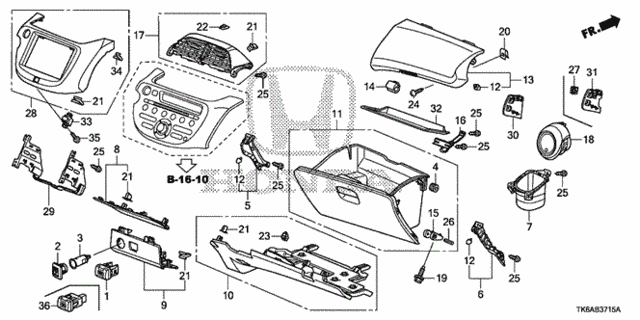 Instrument Panel Garnish (Passenger Side) for 2013 Honda Fit #0