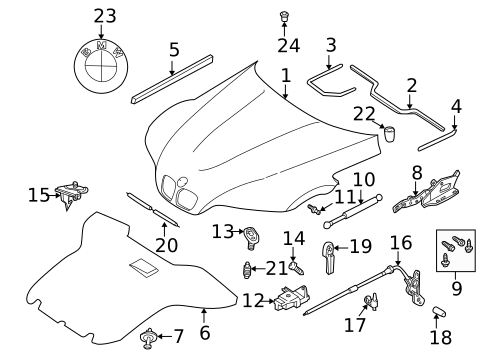 Hood & Components for 1998 BMW Z3 #0