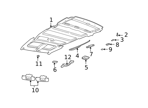 Interior Trim - Roof for 1999 Pontiac Montana #0