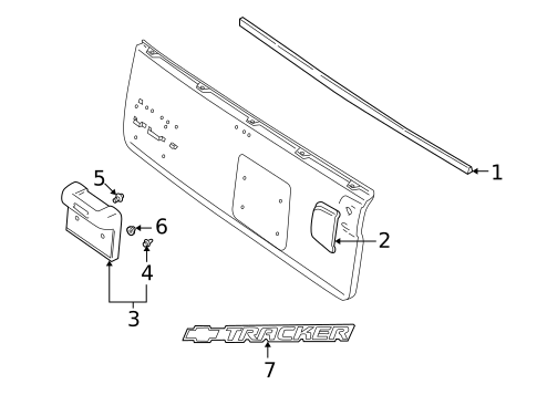 Exterior Trim - Tail Gate for 2001 Chevrolet Tracker #0