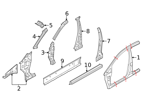 Center Pillar for 2014 Nissan Versa #0