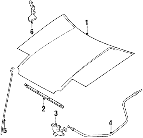 Hood & Components for 1991 Toyota Corolla #0