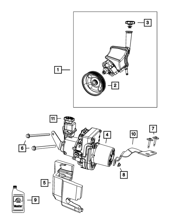 R8059524AK - Steering: Power Steering Pump, Remanufactured for Mopar Image