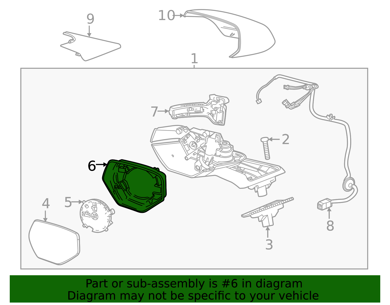 2020-2026 Chevrolet Corvette Driver Side Door Mirror Housing Bezel ...