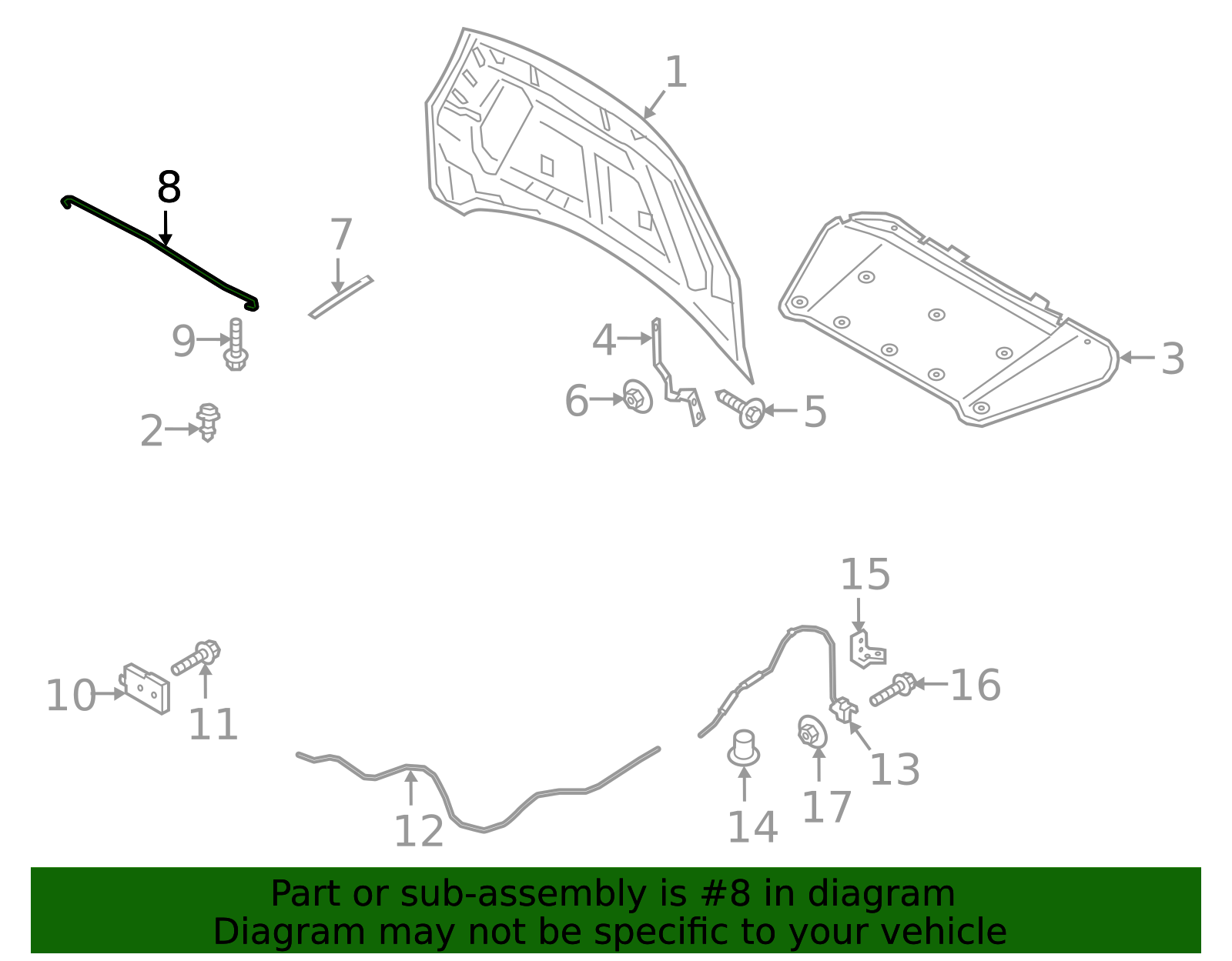 LJ6Z-16826-A - 2020-2024 Ford Escape - Support Rod | My Ford Parts