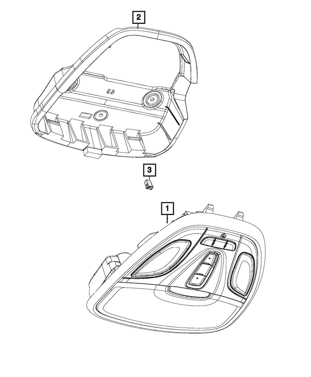 5MW36HDAAB - Interior Trim: Overhead Console for Mopar Image