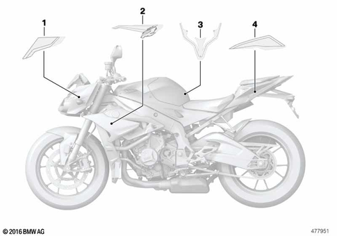 Stickers, Labels, Adhesive Film Strips for 2016 BMW-Motorrad S 1000 R #0
