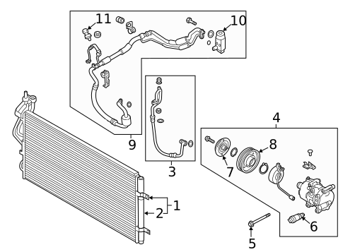 Condenser, Compressor & Lines for 2021 Hyundai Kona #0