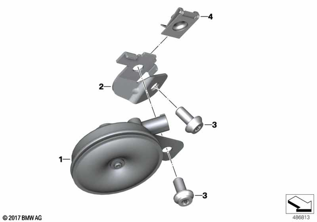 61337728614 - General Electrical System: Horn -  for BMW-Motorrad Image