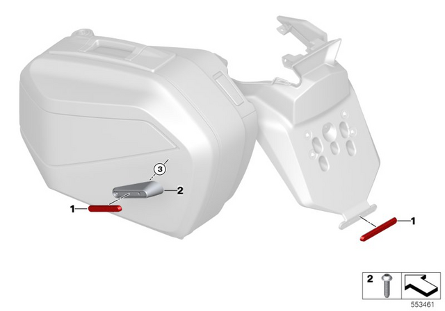 63145A647C1 - Lights: Rear Reflector Red -  for BMW-Motorrad Image