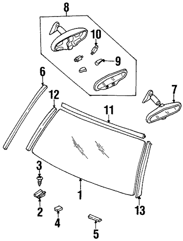 8972576642 - : Interior Rear View Mirror for Honda Image