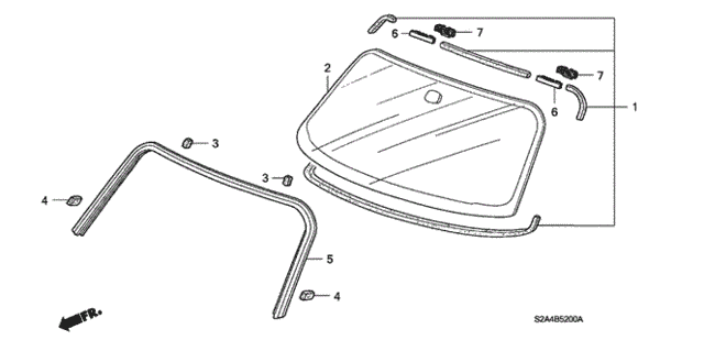 Front Windshield for 2004 Honda S2000 #0