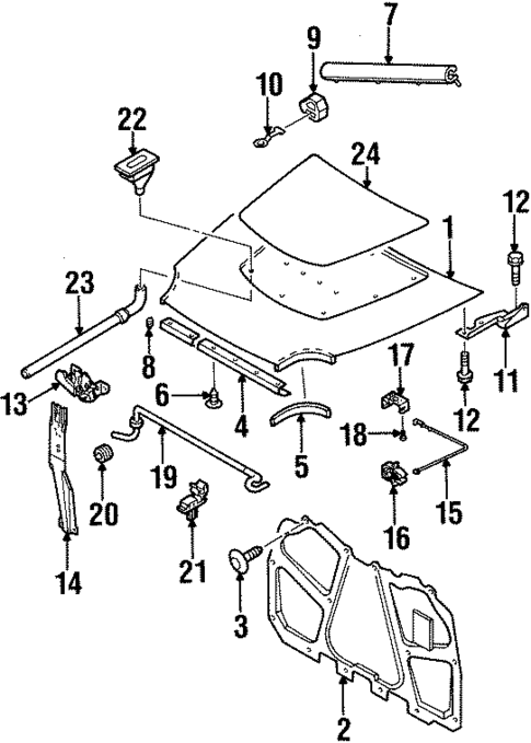 Exterior Trim - Hood for 1999 Isuzu VehiCROSS #0