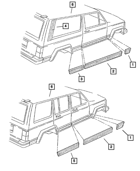Moldings and Ornamentation for 2001 Jeep Cherokee #0