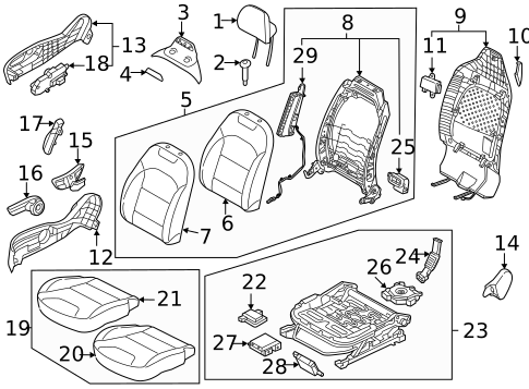 Passenger Seat Components for 2023 Kia Niro #0