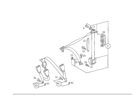Rear Seat Safety Belt for 1997 Mercedes-Benz C280 #1