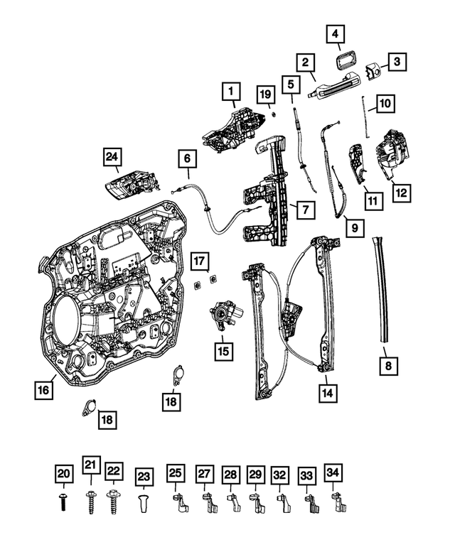 « 6CV64JWDAD – Doors, Door Mirrors and Related Parts : Extérieure De Porte Poignee, Côté Gauche pour Mopar Image »