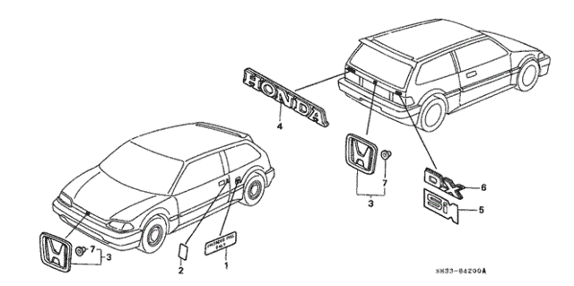 Emblems for 1991 Honda Civic #0