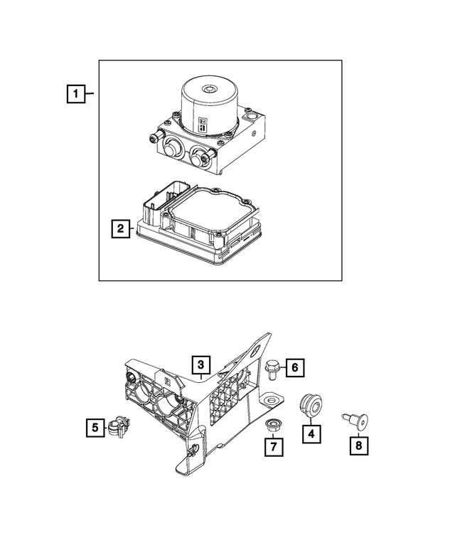 68201776AA - Brakes: Hydraulic Control Unit Bracket for Mopar Image image