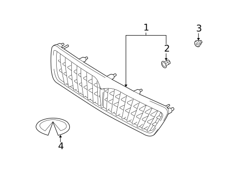 Grille & Components for 2001 INFINITI I30 #0