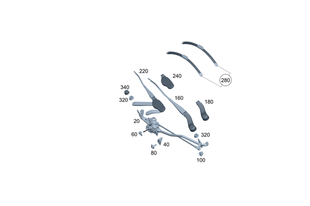 2068206001 - Electr. System: Wiper System for Mercedes-Benz: 300C, 300CD, C300, C43 AMG, C63 AMG S E Performance, CLE300, CLE450, CLE53 AMG, E350 Image image
