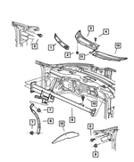 4580638AB - Body Sheet Metal Except Doors: Cowl Screen for Chrysler: 300M, Concorde | Dodge: Intrepid Image