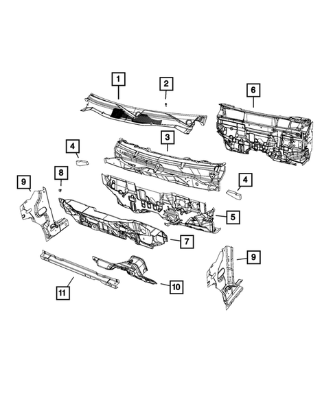 Cowl and Dash Panel for 2012 Jeep Patriot #0