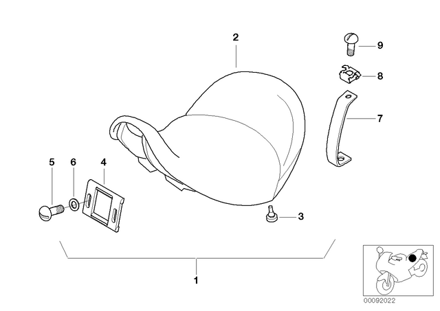 52532308659 - : Bracket, Seat for BMW-Motorrad Image