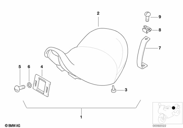 52531230319 - Seats and Seat Bench: Rubber Support - D=18mm for BMW-Motorrad Image