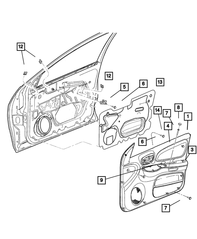 5008498AI - : Front Door Waterdam, Right for Mopar Image