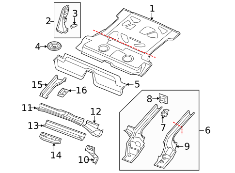 Rear Floor & Rails for 2013 Volkswagen Tiguan #0