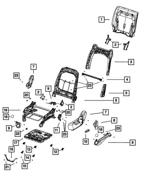 Front Seats - Adjusters, Recliners, Shields and Risers for 2011 Dodge Durango #2