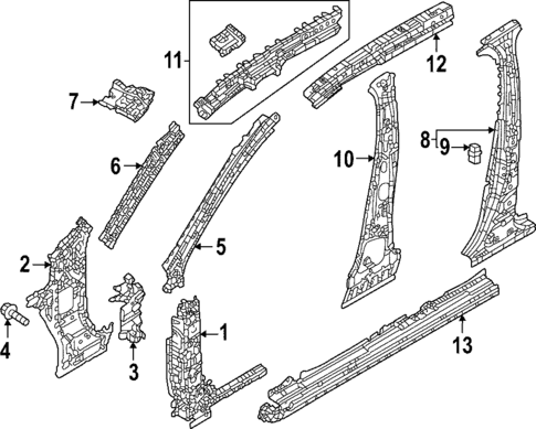 Center Pillar & Rocker for 2023 Mazda CX-50 #0