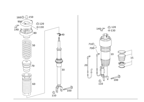 Springs and Suspension, Front for 2008 Mercedes-Benz CLS550 #0